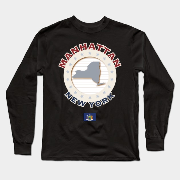 MANHATTAN Long Sleeve T-Shirt by pbdotman